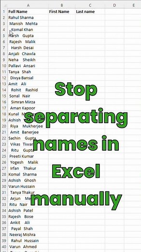 Excel Auto Fills Names Like Magic 😲 (Ctrl + E Trick)