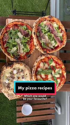 Here are 3 types of pizzas I made last weekend! Which one is your favourite? #pizza #pizzarecipe #neapolitanpizza #margherita #pizzanapoletana #pizzalover #pizzatiktok