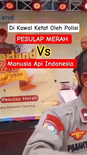 TIGHTLY GUARDED BY POLICE DURING THE RED MAGICIAN vs INDONESIAN FIRE MAN SHOW #police #redmagicia...