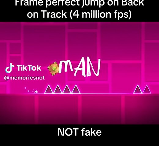 Frame Perfect Jump on Back on Track in Geometry Dash