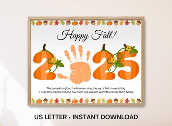 2025 Fall Handprint Craft Activity, Autumn Keepsake
