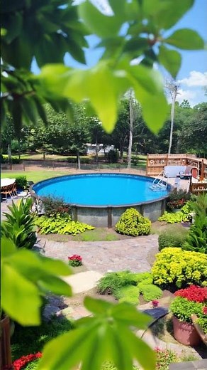 Beautiful Backyard Above Ground Pool Transformation 🌿💦