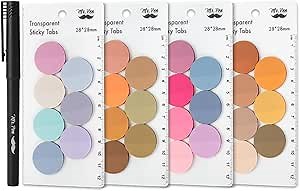 Mr. Pen- Transparent Sticky Note Set, 1120Sheets, Colorful, Round Transparent Sticky Notes Set