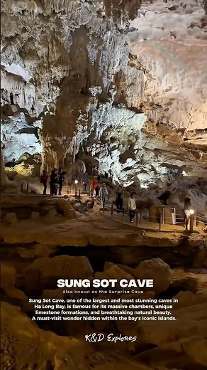 Sung Sot Cave, one of the largest and most stunning caves in Ha Long Bay.