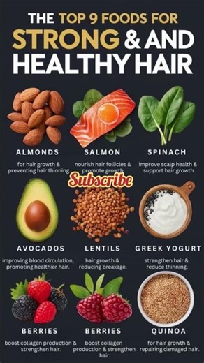 Best Foods for Hair growth #healthtips #easynutrition #hairgrowth