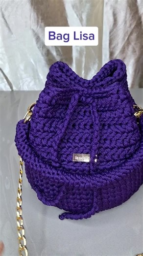 Bolsa Saco de Crochê Tutorial: Bag Lisa em Cor Roxa