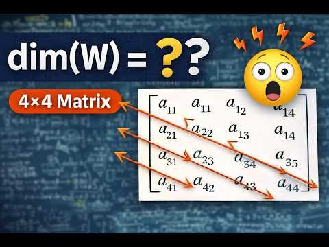 Find dim(W) in M₄(R) | Dimension of Subspace | Linear Algebra Problem