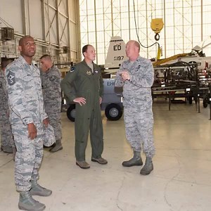 The 412th Test Wing’s new vice commander, Col. Jason Schott and command chief, CMSgt Todd Simmons received a brief immersion into the world of the 412th Maintenance Group recently. 412th MXG commander, Col. Robert Lepper led the tour inside Hangar 1600 as the leaders were briefed on capabilities and also took the opportunity to talk with some of the Airmen who work there. (U.S. Air Force photos by Dawn Waldman) Edwards Air Force Base #Airmen #maintainers | Edwards Air Force Base