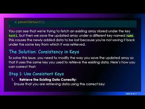 How to Prevent localStorage Data Overwrites in JavaScript