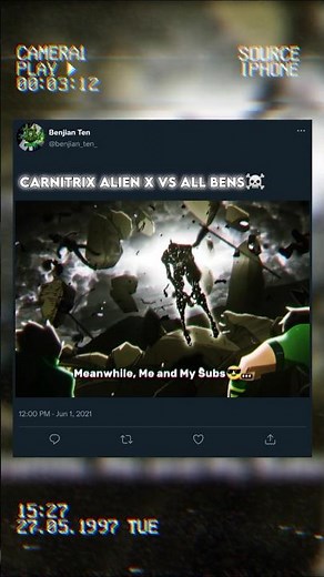 Reboot Alien X🤡 Carnitrix Alien X😎//🗣️ :-Alien X Tinction's Fight is Epic🥱//#ben10 #carnitrix#shorts