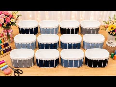 Stop Plastic Baskets! Make a Large Storage Box from Old Jeans ( No Sew, No Stress )