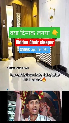 Hidden Shoes Table & Slipper Storage | Smart Entryway Idea #shorts #hidden #chair