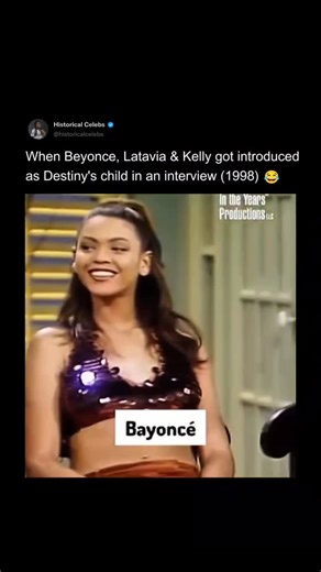 Celeb history | Past & Facts on Instagram: "In early interviews introducing Destiny’s Child, Beyoncé, LaTavia Roberson, and Kelly Rowland explained that the group formed from a childhood friendship that began in Houston. Beyoncé and LaTavia met at a young age through a singing audition, and Kelly later joined after becoming close with them and moving in with Beyoncé’s family. During these interviews, the girls described growing up together, practicing constantly, and evolving from a local kids’ 