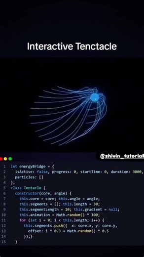 Interactive tentacles | HTML | CSS | JS | #coding #3danimation #viral #shorts #shortsviral #fypシ