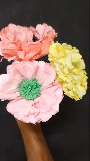 Beautiful Tissu paper Flower 😀🌸 #shorts #tissuepaperflowers #paperart #diy #paperart #flowers #craft