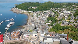 Oban Old Town in Scotland by Drone Stock Footage - Video of coastline, terminal: 345290608