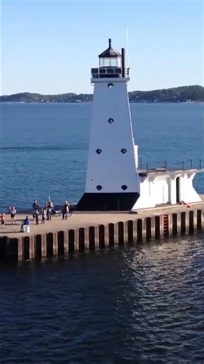 Ludington Lighthouse Beauty in 37 Seconds 🌊⚓ | Michigan’s Iconic Lake Michigan View