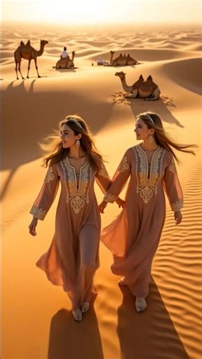 "🔥Arabian Desert Dance with Camels 🐪 | Traditional Saudi Girls | Epic Arabic Music 🎶 #Shorts