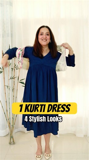 Sirf Rs. 530 ki kurti dress and 4 stylish looks #kurtistyles #kurtidesign #ytshorts #youtubeshorts