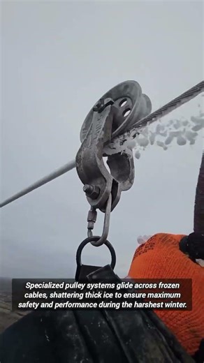 Specialized Winter Equipment Maintains Safety On Frozen Utility Lines
