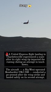 United Express Bombardier CRJ700 Strikes Wing Tip During Landing In Charlottesville. As reported by the Aviation Herald, the incident occurred on December 29 during the final phase of United Express Flight 5532 from Chicago O'Hare International Airport (ORD) to Charlottesville-Albemarle Airport (CHO). The morning flight departed Chicago at 08:53 am — more than 90 minutes after its scheduled 07:10 am departure time — and was in the air for over 90 minutes before its arrival in Charlottesville. #u