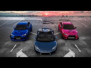 HURACAN SPYDER катает с двумя EVOLUTION по ночному городу. Просто красивые кадры под музыку.