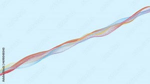 abstract cloud from the structure of particles. A stream of particles moves across the background as a simulated wave of dots.