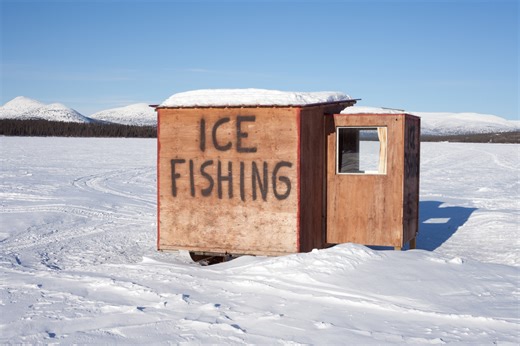 Ice Fisherman And His Shack Get Dragged Across Frozen Lake When Friend's Snowmobile Takes Off With Rope Attached
