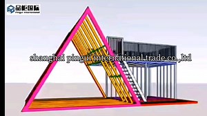 Luxury Modern A-Frame Low-rise Villa Heat-Insulated Modular Prefab Tiny Triangle House for Apartment or Prefab Cottage