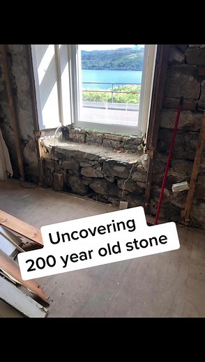 LOOK AT THAT STONE 😍 now to figure out how to make it pretty again! #argyllandbute #lochfyne #renovation #airbnb #antiques #GenshinTeleport #oldbuilding