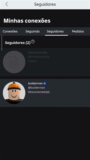 My Builderman account is following...