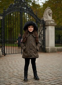 Girls' Long Padded Winter Parka Coat With Faux Fur Hood - Etsy UK