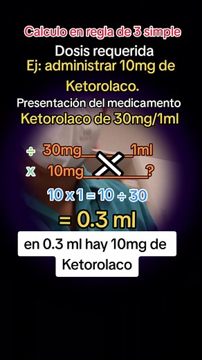 Cálculo en Regla de 3 Simple: Dosificación de Ketorolaco