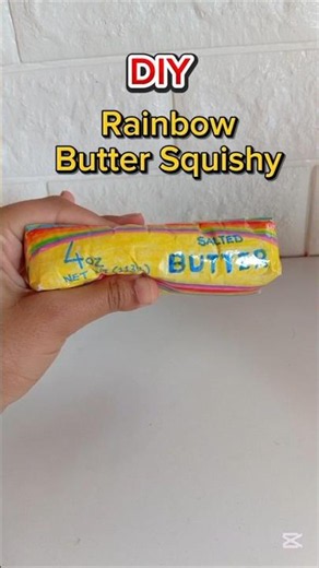 DIY Rainbow Butter Squishy 🌈 🧈#short #diy #asmr #squishy #viral #shortvideo