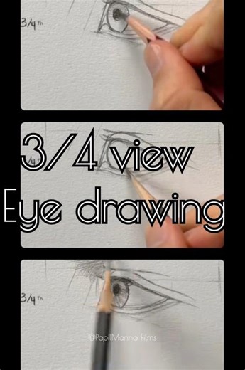 how to draw 3/4 eyes|3/4 view eye referenceeyes#shorts#shortsvideo#youtubeshorts#trendingshorts