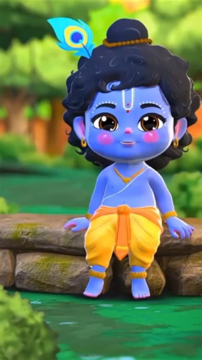 Little Krishna Magic 💙 | Cute Bal Krishna Animation 🪶✨