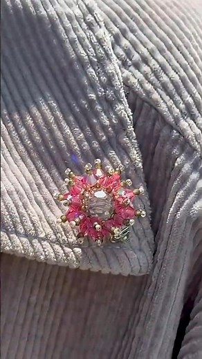 ✨ DIY Pink Beaded Brooch Tutorial | Step-by-Step Jewelry Making + Full Brooch Reveal ✨#youtubeshorts