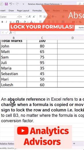 Mastering Absolute References in Excel! #shorts