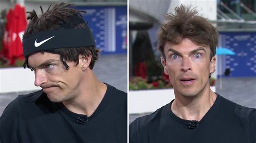Karl in stitches over tennis impersonations