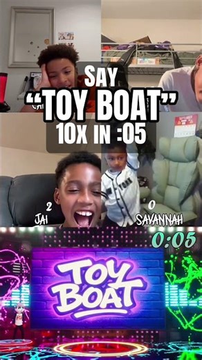 Who can beat the toy boat tongue twister? 🏆 #challenge #kidsgames