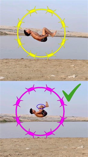 Back jump❤️🥰avoid this mistake🫰💞#shortsviral #stunt #tutorial