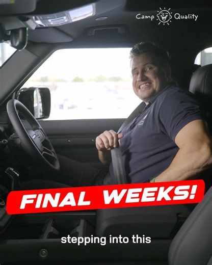 I’m sitting here in the driver’s seat of this incredible Defender thinking… it won’t be long until it finds a new home. For just $35, you could WIN it — and drive away smiling! 😁 Every ticket also helps Camp Quality bring laughter and big smiles back to kids facing cancer. 💛 That sounds like a pretty great reason to buy a ticket. And with plenty of tickets still available, your odds are looking good! Don't miss your chance, the raffle is closing soon. T&Cs apply. The promoter is Camp Quality, 