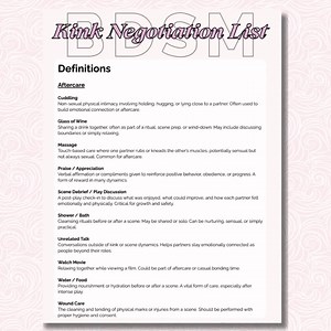 Ultimate Kink Negotiation List | 320 Unique Kinks | Checklist and Kink Rating System | D/s Kink List for Femdom, Dom and Sub | Pink Design - Etsy