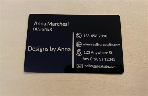 Custom Laser Engraved Aluminum Business Cards: Modern Metal Design - Etsy