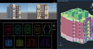 Building 5 Storeys Home Apartment 3D model