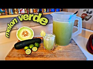 Fresh green melon water / how to prepare green melon water with cucumber and lemon