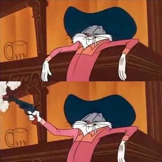 Bugs Bunny Shooting a Gun