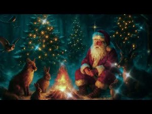 Santa and Animals Video Loop for Christmas, Magical Ambient Video Loop