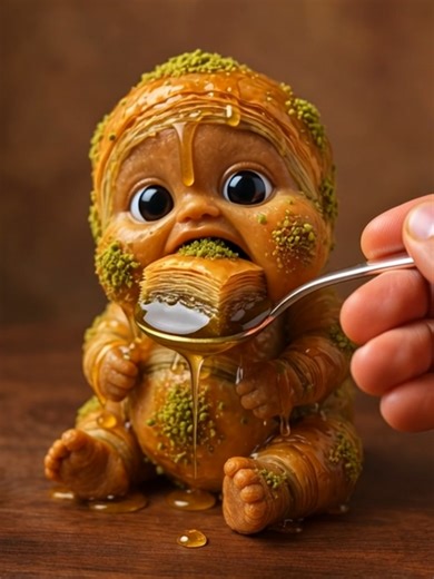 Baklava Baby ASMR 🤤🍯#asmr #eating #aiasmr #satisyingvideo #fyp