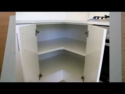 Corner cabinet, problems, and solutions.